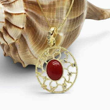 Koraal - Argento 925 - Ketting met hanger - Italiaans