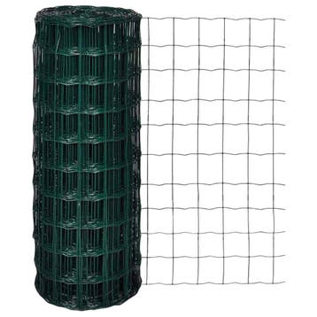 vidaXL Euro hek 25x1,0 m staal groen, Tuin en Terras, Verzenden, Nieuw, IJzer