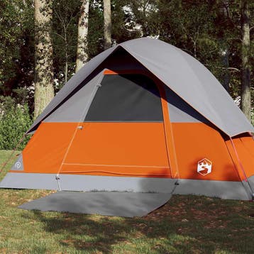 vidaXL Koepeltent 3-persoons waterdicht grijs en oranje, Verzenden, Nieuw, Tot en met 2