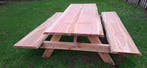 Douglas picknicktafel picknickbank met boomvorm, Tuin en Terras, Ophalen, Nieuw, Rechthoekig, Hout