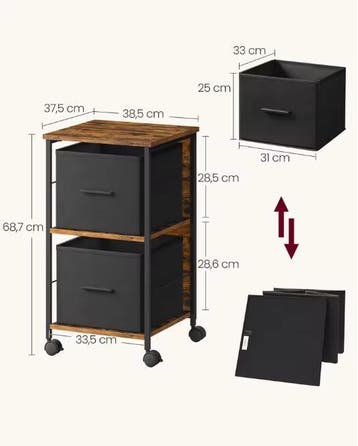 Archiefkast met 2 Lades – Printstandaard en Opbergrek, Verzenden, Nieuw
