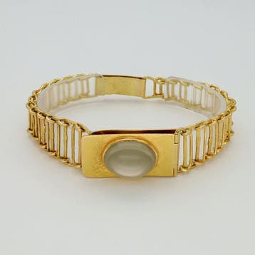 Armband - 18 karaat Geel goud - Maansteen, Sieraden, Tassen en Uiterlijk, Armbanden, Nieuw