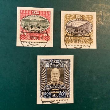 Oostenrijk 1910 - Kroning tot de troon - Keyvalues over, Gestempeld