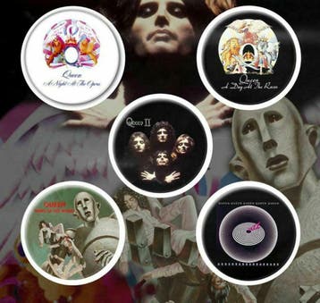 Queen button Early Albums 5-pack officiële merchandise, Ophalen of Verzenden, Nieuw, Gebruiksvoorwerp