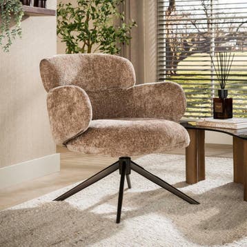 *WOONWINKEL* Fauteuil Draaibaar Champagne, Verzenden, Nieuw, Stof