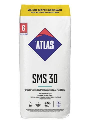 ATLAS SMS-30 EGALINE / EGALISEERMORTEL 3-30MM 25KG ZAK, Doe-het-zelf en Verbouw, Verzenden, Nieuw