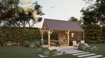 Zelf uw Douglas Overkapping, Tuinhuis, Veldschuur, bouwen!, Tuin en Terras, Tuinhuizen, Ophalen, 200 tot 400 cm, 3 ramen of meer