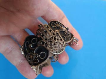 Oude Tunesische zilveren armband. - Klei - Tunesië - Begin