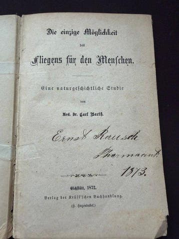 Dr. Carl Barth - Die einzige Möglichkeit des Fliegens für