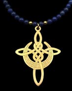 Lapis lazuli - Keltisch Kruis, Maan - Spirituele Verbinding,