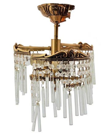 Plafondlamp - Wenen - Messing, Kristal - Spinnen van staven, Nieuw