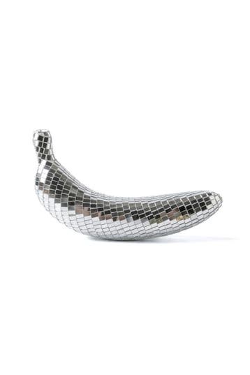 KIMU® Banaan Spiegeltjes Zilver Bananen Fruit Discobal Beeld, Hobby en Vrije tijd, Feestartikelen, Ophalen of Verzenden, Nieuw