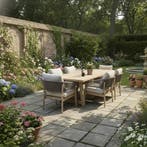 Cocoon Ravello low dining tuinset 280x100xH69 cm 7 delig, Ophalen of Verzenden, Nieuw, Hardhout