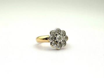 Ring - 18 karaat Witgoud, Geel goud - 1.20ct. tw. Diamant, Nieuw