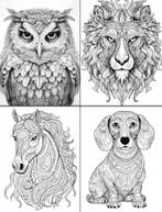Bundel met meer dan 300 prachtige dierenmandala kleurplaten, Nieuw, Papier, Schets- of Tekenboek
