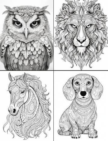 Bundel met meer dan 300 prachtige dierenmandala kleurplaten, Hobby en Vrije tijd, Tekenen, Nieuw, Papier, Schets- of Tekenboek