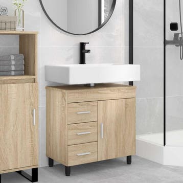 vidaXL Badkamer Waskom Sonoma Eiken 60 x 35 x 60 cm Bewerkt, Verzenden, Nieuw