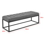 [pro.tec] Halbank bankje stof 120x40x38 cm grijs, Verzenden, Nieuw