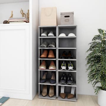 vidaXL Schoenenkasten 2 st 27,5x27x102 cm betongrijs, Verzenden, Nieuw