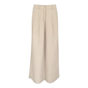 Cambio • beige linnen broek Avril • 36, Cambio, Verzenden, Beige, Nieuw