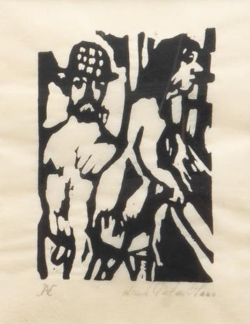 2 houtsnedes Aad de Haas door Nel de Haas, ‘Man en vrouw’, Antiek en Kunst