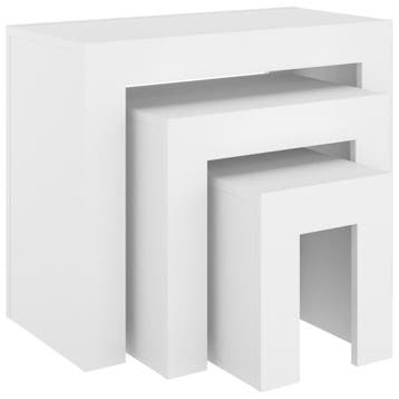 Design Sidetable Set Wit | 69% Korting | Ruimtebesparend, 45 tot 60 cm, Gebruikt, Modern, Rechthoekig