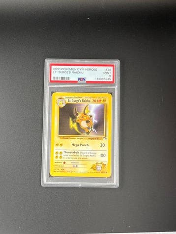 Pokémon - 1 Graded card Lt. Surge’s Raichu 28 Gym Heroes -, Nieuw
