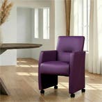 Leren eetkamerstoel Pleasure - Toledo Aubergine (paars) -, Ophalen of Verzenden, Nieuw, Leer, Eigentijds, Modern