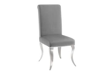 Stoel MODERN BAROCK fluweelgrijs met zilverkleurige, Ophalen of Verzenden, Nieuw