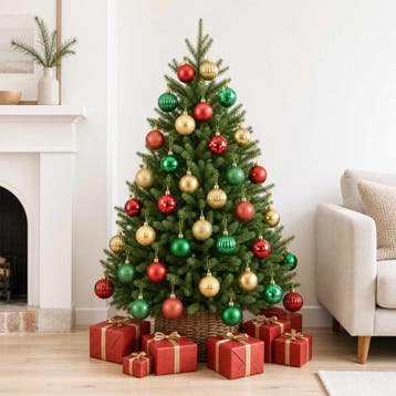 vidaXL Kerstballen set 75 st Rood, goud en groen 6 cm, Verzenden, Nieuw