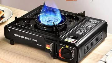 Draagbaar gasfornuis met windbescherming 2900W compact, Verzenden, Nieuw