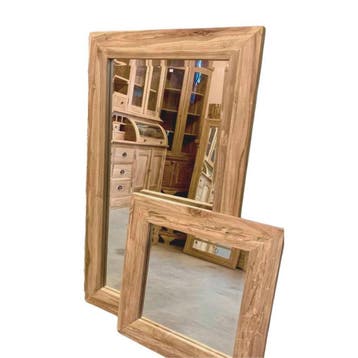 Rustieke teakhouten spiegel -  110 cm x 70 cmSpiegels, Ophalen of Verzenden, Nieuw