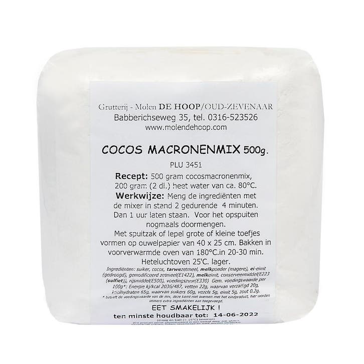 Molen de Hoop Cocosmakronenmix 500gr, Hobby en Vrije tijd, Taarten en Cupcakes maken, Nieuw, Verzenden