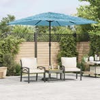 vidaXL Parasol met stalen paal 248x248x248 cm blauw, Tuin en Terras, Verzenden, Nieuw, 2 tot 3 meter