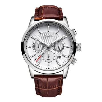 Luxe Horloge voor Heren met Leren Bandje - Anoloog, Verzenden, Nieuw, Lige