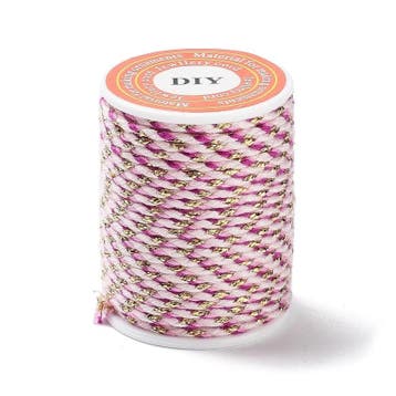 1 rol Metallic gevlochten koord – katoen/polyester mix –, Ophalen of Verzenden, Nieuw, Kraal