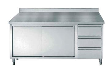 Werkkast met Deur en Spatrand | 180x70x(H)85cm Combisteel, Verzenden, Nieuw in verpakking