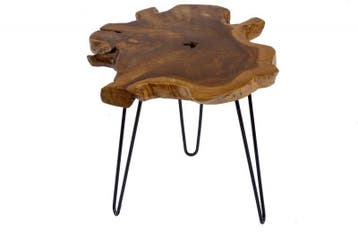 Unieke bijzettafel WILD 50cm teakhouten salontafel - 38243, Ophalen of Verzenden, Nieuw