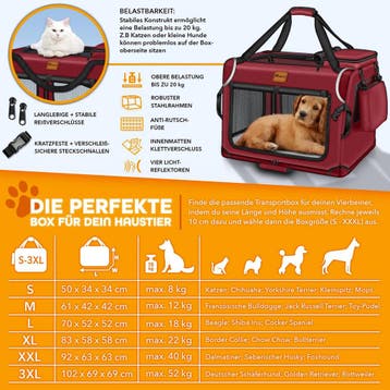 Reisbench hond - Draagtas hond - Transportbox - 70x52x52 cm, Verzenden, Zo goed als nieuw