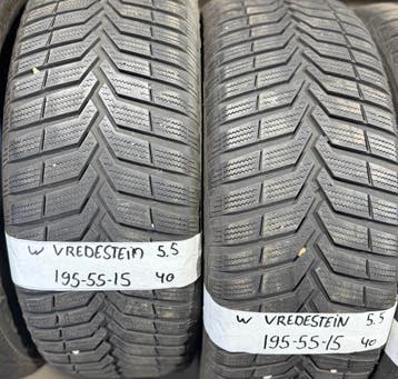2x195-55-15 Vredestein Winter 2x5.5m €40 Per Band 195 55 15, Ophalen, Gebruikt, 15 inch, Winterbanden