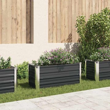 vidaXL Plantenbak verhoogd 100x40x45 cm gegalvaniseerd staal, 100 cm of meer, Verzenden, Nieuw, Metaal