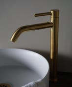 Wastafelmengkraan Hoog Gebogen Goud, Ophalen of Verzenden, Nieuw, Kraan