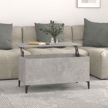 vidaXL Salontafel 90x44,5x45 cm bewerkt hout betongrijs, Minder dan 50 cm, 50 tot 100 cm, Verzenden, Nieuw