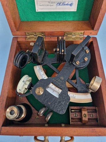 Vernier sextant - Hout - Henry Hughes & Son Ltd., Londen /