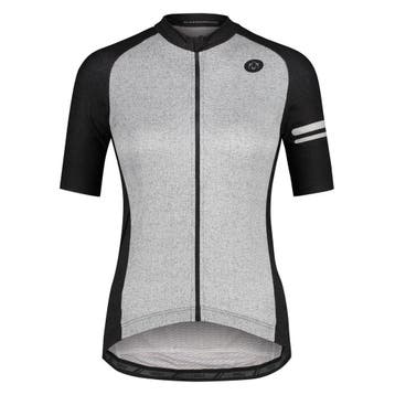 AGU - Maat L Melange Fietsshirt Essential Dames - Zwart/Wit, Verzenden, Nieuw