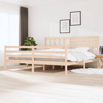 vidaXL Bedframe massief hout 180x200 cm, Huis en Inrichting, Eenpersoons, Bruin, Verzenden, Nieuw