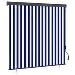 vidaXL Rolgordijn voor buiten 160x250 cm blauw en wit, Verzenden, Nieuw, Blauw
