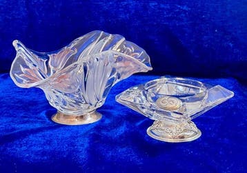 Tafelmiddenstuk (2) - Kristal, .925 zilver - Florentijns