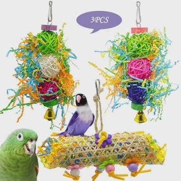Kleurrijke Vogel Speelgoed Set voor Papegaaien - 3 Delig - O, Dieren en Toebehoren, Vogels | Overige Vogels