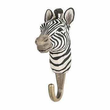 Kapstokhaak hout wandhaak kapstok wildlife garden Zebra, Nieuw